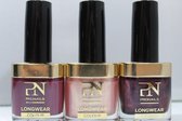 Pronails Longwear trio 173 eclechic, 241 golden hour & 264 authentic you