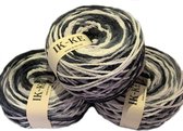 IK-KE - Garen - 50% acryl / 50% polyamide - Grijs/Wit - 180m/150gr - set van 3 bollen