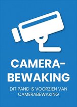 Camerabewakingsticker - Beveiligingssticker - Bewakingssticker - Blauw - 7.4 cm x 5.2 cm - Voor binnen en buiten