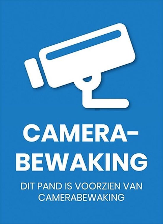 Camerabewakingsticker - Beveiligingssticker - Bewakingssticker - Blauw -  7.4 cm x 5.2... | bol.com