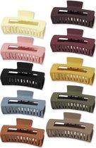 Haarclips Premium - 10 Stuks - Haarklem - Haarklemmen Dames - Bananenklem - Haarspeld - Haarklauw - Haarklem Groot - Haarclip - Haarclip Groot - Haarspelden Dames - Kerst Cadeau - Black Friday 2023 - Sinterklaas Cadeautjes - Deals