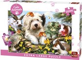 King Puzzel 200 Stukjes XL - Animal Friends - Cute Animal - Dierenpuzzel met Grote Stukjes