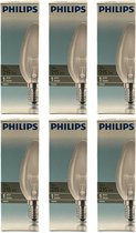 Philips - Kaarslamp - 25Watt - E14 Fitting - Gloeilamp - Kaars - Helder - Dimbaar - Kleine Fitting - 25W - (6 STUKS)