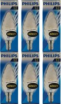 Philips - Kaarslamp -Gedraaid - 60Watt - E14 Fitting - Gloeilamp - Kaars Gedraaid - Helder - Dimbaar - Kleine Fitting - 60W - (6 STUKS)