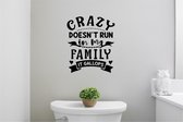 Muur - Raam  Sticker tekst  Crazy Family Teksten Familie Spreuken  Spreuken Spreuk Wand Quote  Muur Decoratie Tekst Handgemaakt