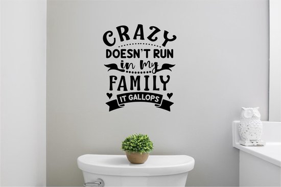 Muur - Sticker tekst Crazy Family Teksten Familie Spreuken Spreuk... bol.com