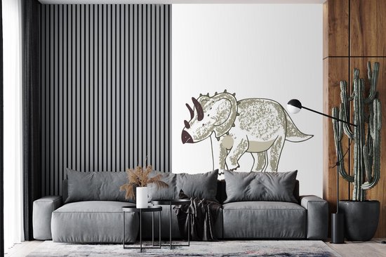 Papier peint - Papiers Papier peint photo Chambre d'enfants - Triceratops - Dinosaurus - Largeur 145 cm x Hauteur 220 cm