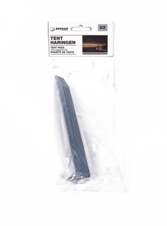 Benson Grondpen/tentharing - 8x - zilver - staal - 17 cm - Rotspen - Spijkerharing van Benson — afbeelding 3