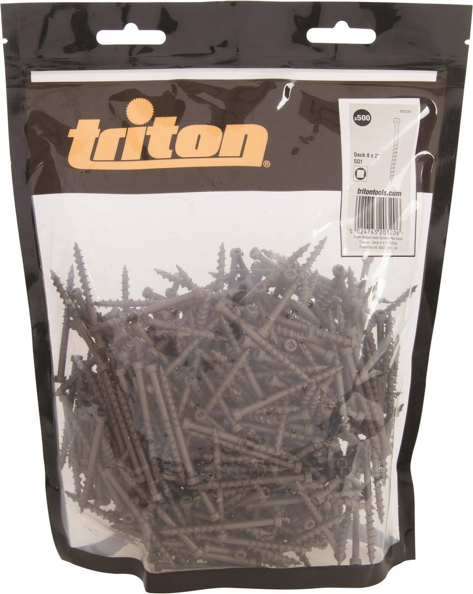 Triton Pocket Boring Schroeven met Cilinder Kop - Grof Deck