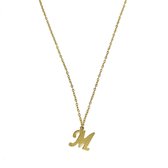 Letter ketting - initiaal M - Goud - 42 cm