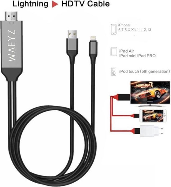 cable iphone vers hdmi