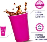 Roze American party cups 473ml (16oz) (25 stuks)