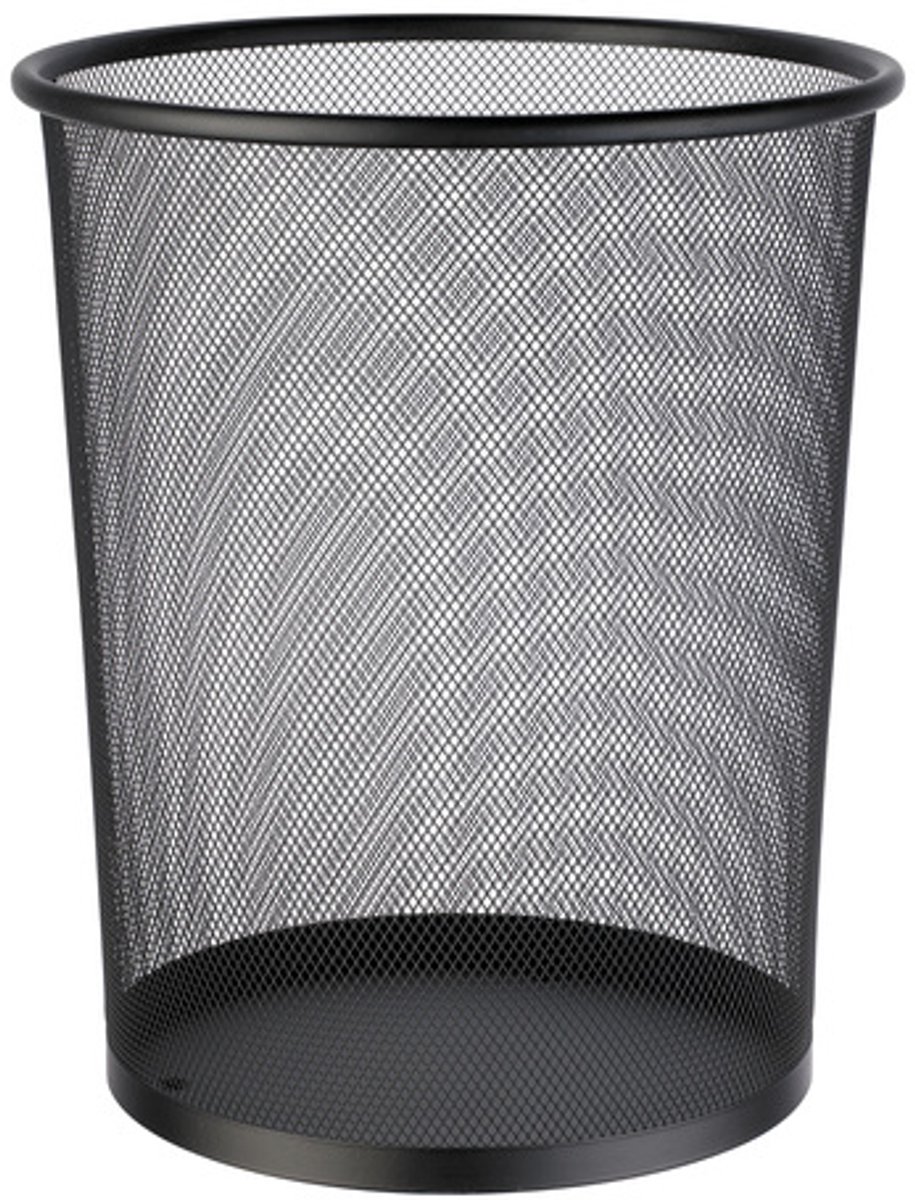 Goedkoopste Papierbak Alco metaal 15l. zwart - geperforeerd metaal