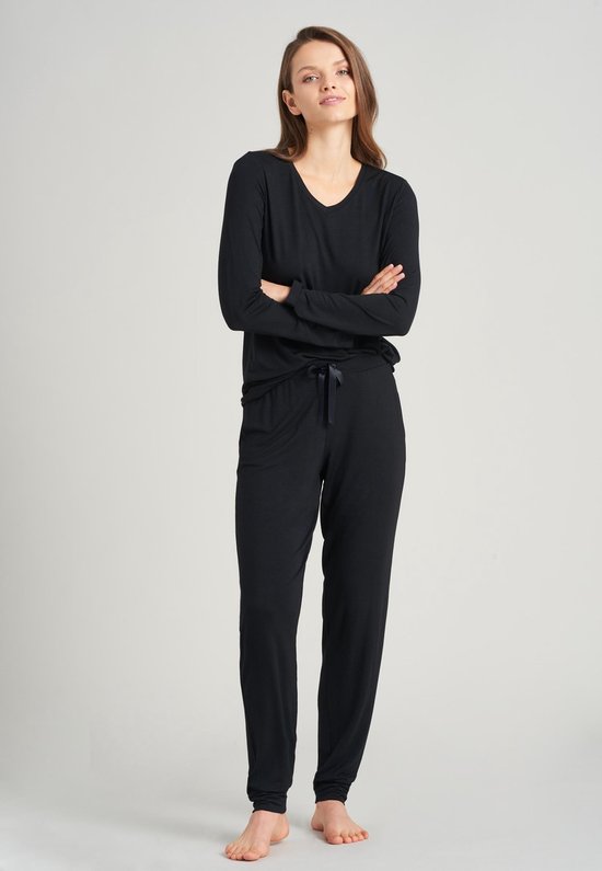 SCHIESSER Mix Relax Loungebroek Lang, Dames Broek Lange Interlock Biokatoen Boorden Taupe 179892 310