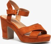 Blue Box dames sandalen met hak - Cognac - Maat 38