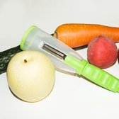 Groentenschiller met opvangbakje-komkommerschiller-aardappelenschiller-wortelenschiller-RVS