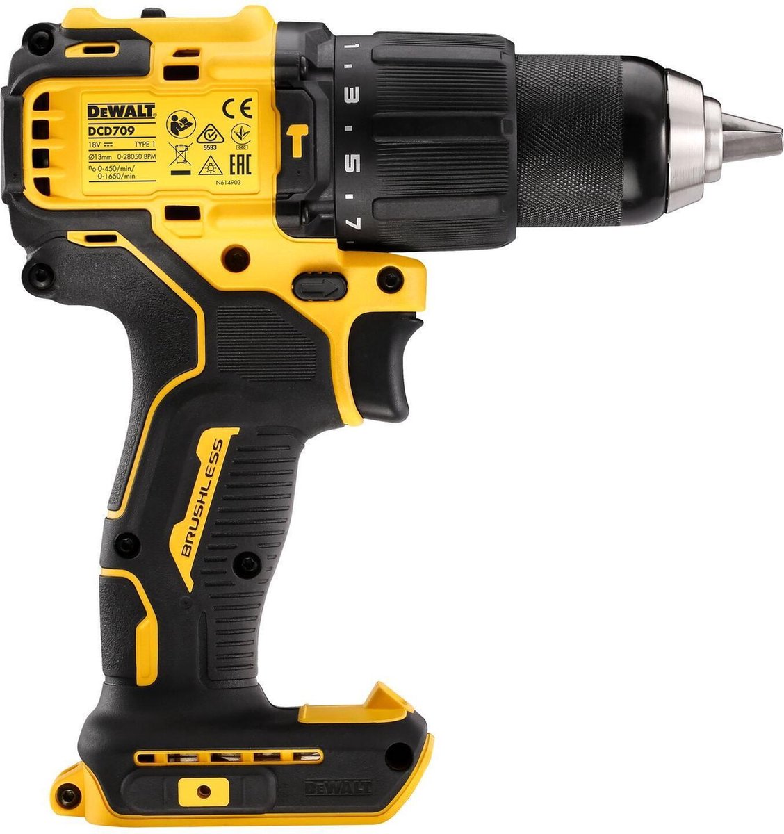 DeWALT DCD709N Compacte accu klop-/schroefboormachine 18V XR Basic Body – foto 2