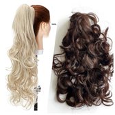 Paardenstaart hairextensions Donker Bruin 60 CM Klem Vlinderklem haarstuk Clip in