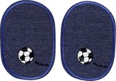 Spijkerstof Elleboog Knie Strijk Stukken Patches Voetbal Denim Blauw 8 cm / 11.5 cm / Blauw Wit Zwart