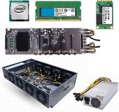 857S Quiet Mining Rig 70cm met Moederbord CPU 4G RAM 2000W PSU 128G SSD 8 fan voor 8 GPU Ethereum ETH 1 jaar garantie