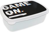 Broodtrommel Wit - Lunchbox - Brooddoos - Game - Quotes - Gamer - 18x12x6 cm - Volwassenen