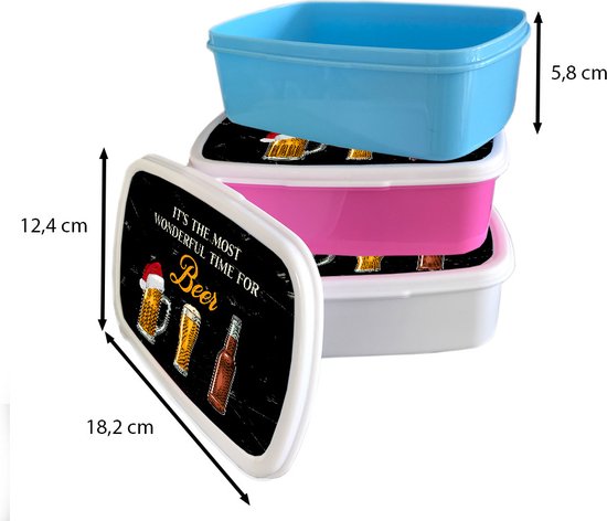 Boîte à pain Wit - Boîte à lunch - Boîte à pain - Noël - Bières - Citations - 18x12x6 cm - Adultes