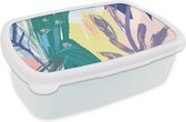 Broodtrommel Wit - Lunchbox - Brooddoos - Zomer - Kleur - Abstract - 18x12x6 cm - Volwassenen