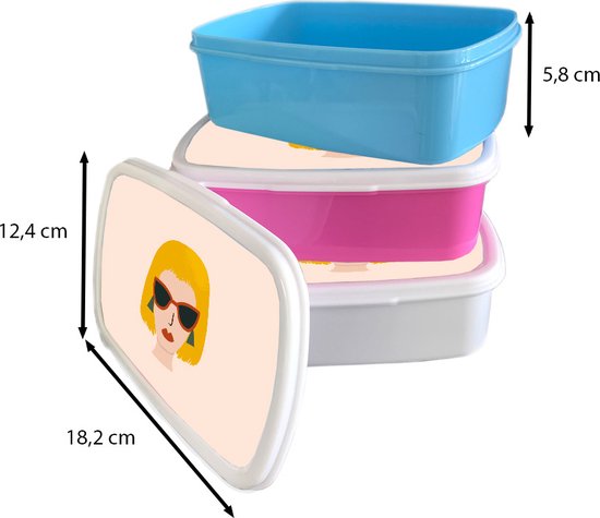 Lunchbox Blauw - Lunchbox - Breadbox - Femme - Lunettes de soleil - Été - 18x12x6 cm - Enfants - Garçon