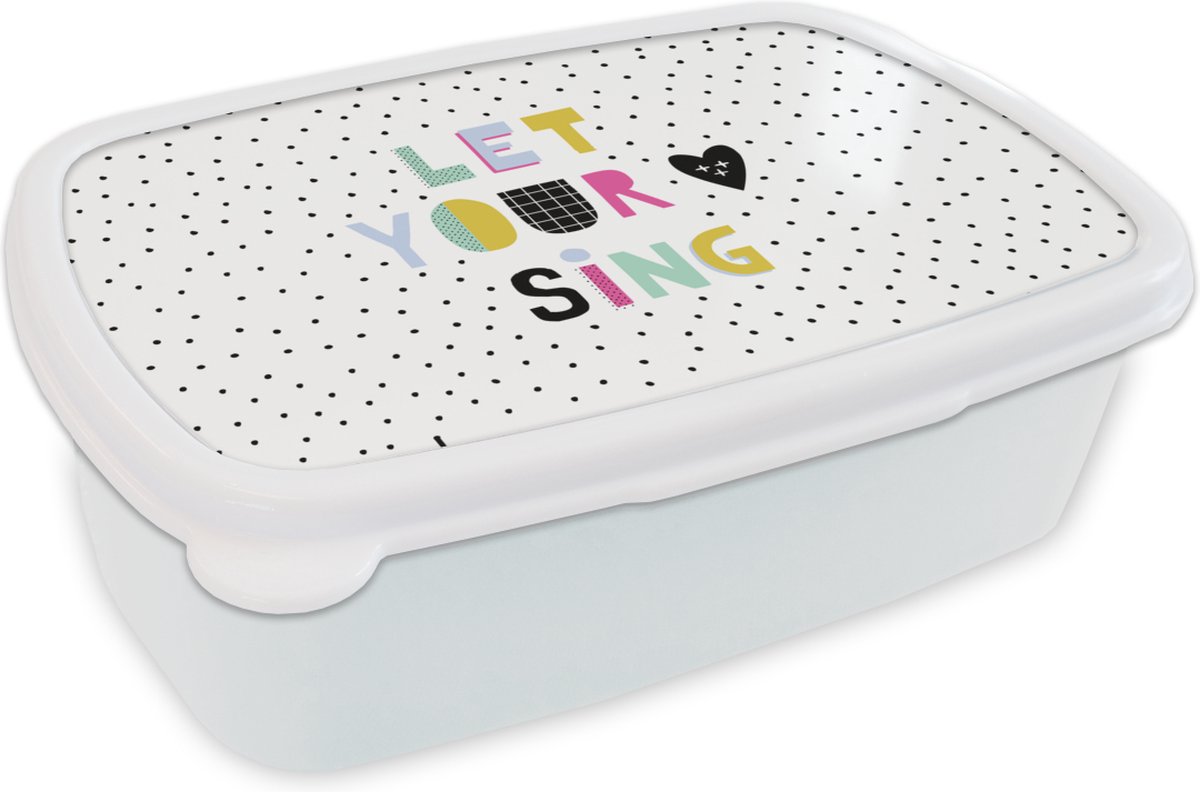 Broodtrommel Wit - Lunchbox - Brooddoos - Zomer - Quote - Versiering - 18x12x6 cm - Volwassenen