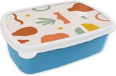 Broodtrommel Blauw - Lunchbox - Brooddoos - Zomer - Roze - Vaas - 18x12x6 cm - Kinderen - Jongen