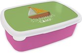 Broodtrommel Roze - Lunchbox Boot - Zomer - Geel - Brooddoos 18x12x6 cm - Brood lunch box - Broodtrommels voor kinderen en volwassenen