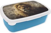 Lunchbox Blauw - Lunchbox - Boîte à pain - Lion - Abstrait - Couleurs - 18x12x6 cm - Enfants - Garçon