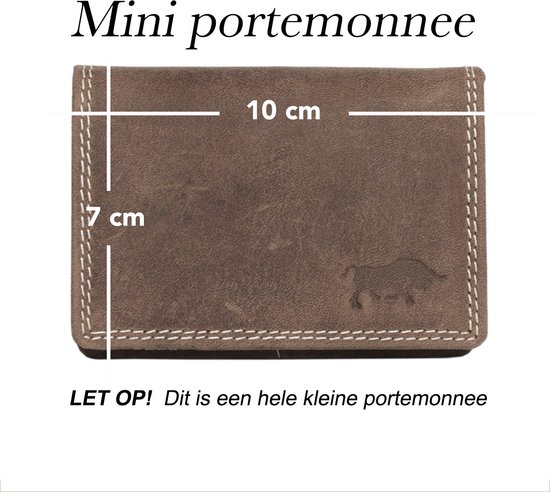 Dames Portemonnee Mini Lichtbruin Leer - Klein Model - Met Rits En Harmonica Model