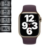 RipaWare Sport Watch bandje - Geschikt voor Apple - Silicone - 38, 40, 41mm - M/L - donkere kers