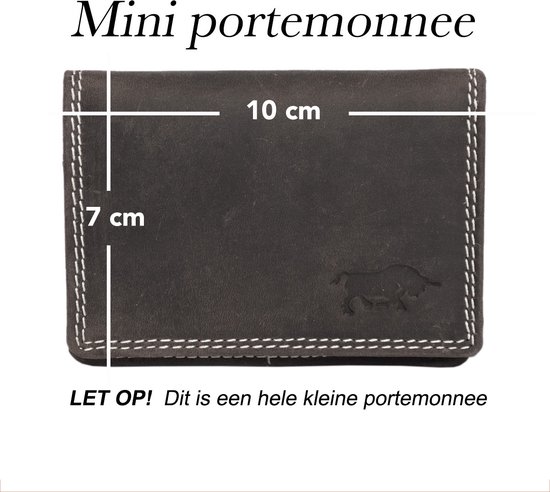 Dames Portemonnee Mini Donkerbruin Leer - Klein Model - Met Rits En Harmonica Model