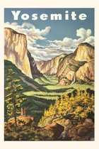 Pocket Sized - Found Image Press Journals- Vintage Journal Yosemite National Park Travel Poster