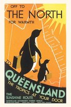 Pocket Sized - Found Image Press Journals- Vintage Journal Queensland Travel Poster
