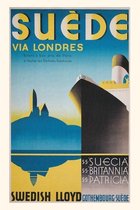 Pocket Sized - Found Image Press Journals- Vintage Journal Swedish Cruise Ships Travel Poster