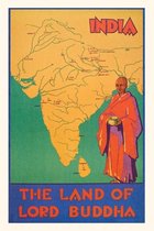 Pocket Sized - Found Image Press Journals- Vintage Journal India, Lord Buddha Travel Poster