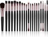 Evvie 20-delige make-up kwasten set - rosé zwart