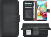 Samsung Galaxy A52 Hoesje - 5G - Bookcase - Samsung A52s 5G Hoesje - Wallet Book Case Echt Leer Zwart Cover