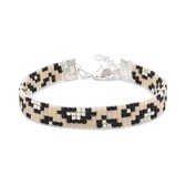 Mint15 Geweven armband met luipaardprint - Zilver