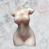 Majestic Monica body candle 10,5 cm (glitter inhoud) - lichaam kaars -  torso vrouw -roze