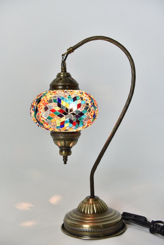 Lampe de nuit turque faite à la main boule de verre mosaïque 45 cm lampe de conte de fées orientale