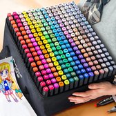 Touch5® Marker viltstiften 30 stuks met alcohol – stiften voor volwassenen en kinderen – 2-zijdige stift dikke en dunne punt – kleuren op nummer schetsen schilderen hobby professioneel– met g