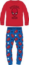 Spiderman Kinder Pyjama- Huispak Jongens Coral Fleece Maat 92/98 Rood/Blauw