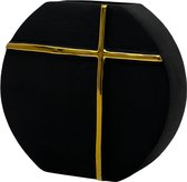 Manza Living - Luxe Zwarte Gouden Vaas - H29cm