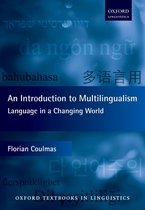 Boek "An Introduction to Multilingualism" met "Language in a Changing World" en Florian Coulmas. Diverse talen op de achtergrond.
