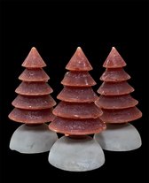 Kerstboom Kaars I Set van 3 stuks I Kleur: Rood I Mooi geschenk cadeau I Decoratieve accessoires I Voor binnen en buiten