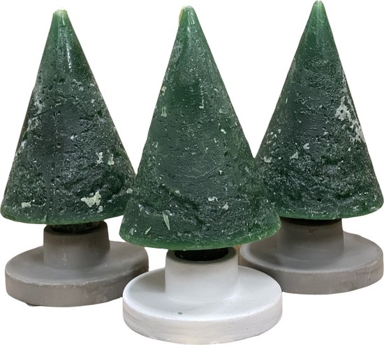Kaars - kegelvorm - Set van 3 stuks - Kleur Groen - Mooi geschenk cadeau - Decoratieve accessoires